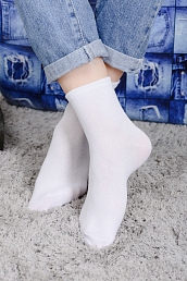 Женские носки стандарт Классик Белые / 3 пары